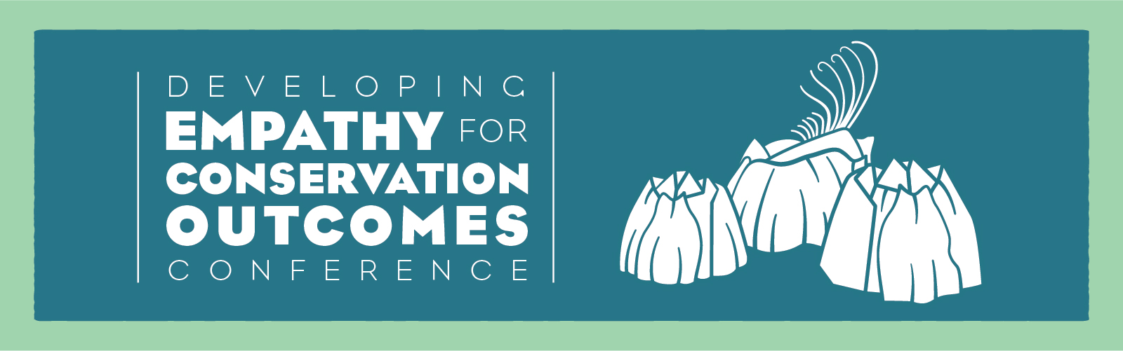 A blue and green banner featuring an illustration of three barnacles on the right and the text "Developing Empathy for Conservation Outcomes Conference" on the left.